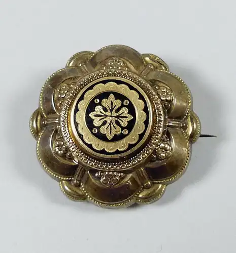 Biedermeier Brosche 585 Schaumgold  (da6309)