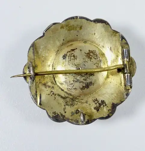Biedermeier Brosche 585 Schaumgold  (da6309)