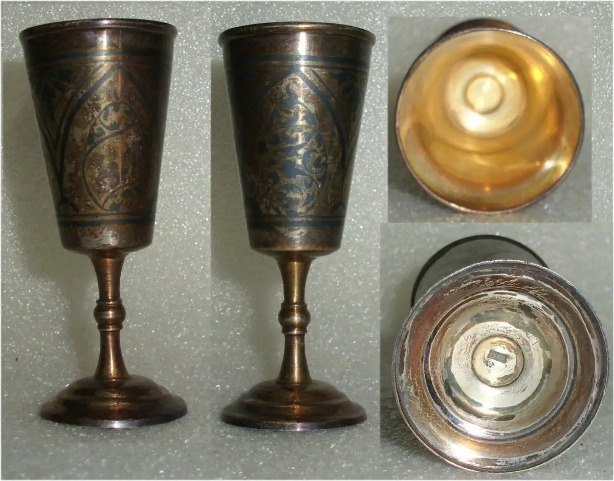 Toller alter russischer Wodka-Becher massiv Silber  (da3617) 0