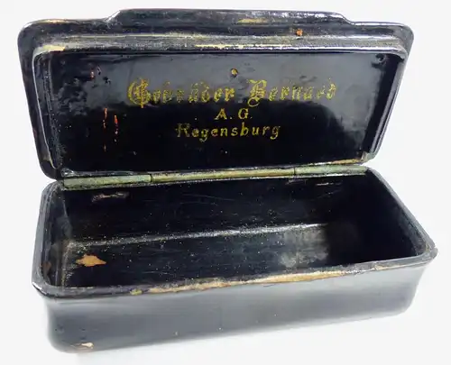 original alte Schnupftabak Dose Gebrüder Bernard A.G.g Regensburg