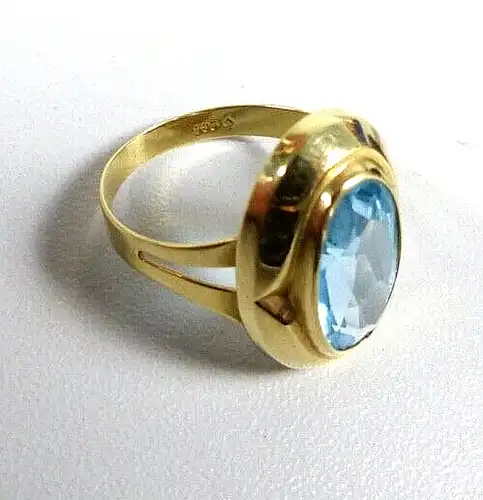 Ring aus 585 Gold mit tollem Aquamarin  Größe 55