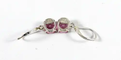 Ohrringe aus 925 Silber mit Rosenquarz signiert DQCZ Diamond Quality