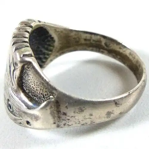 Ring aus 925 Sterlinsilber mit Adlerkopf emailliert Größe Größe 64