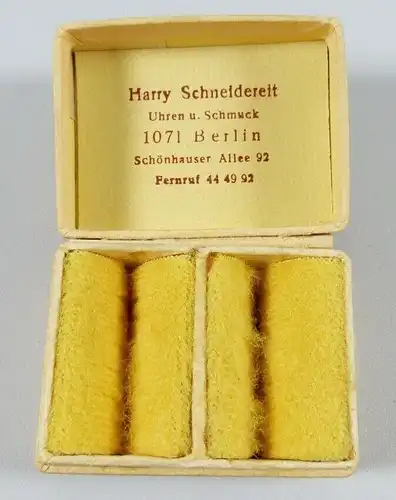 altes Schmuck-Etui für Eheringe mit Werbung Harry Schneidereit   (da7021)