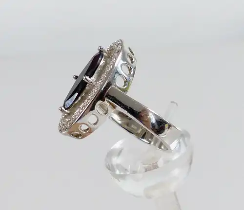 Ring aus 925 Silber mit blauem und weißen Steinen, Gr. 64/Ø 20,3 mm  (da6947)