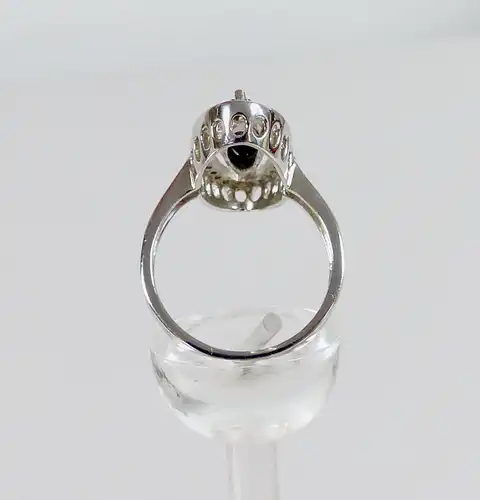 Ring aus 925 Silber mit blauem und weißen Steinen, Gr. 64/Ø 20,3 mm  (da6947)