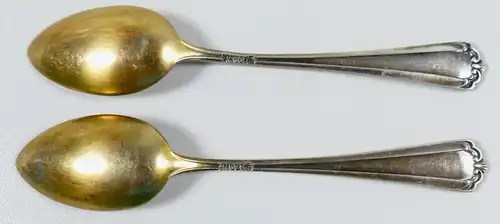 2 Mokkalöffel aus 800 Silber, original alt  (da6809)