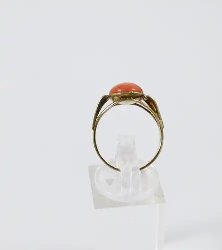 Ring aus 333 Gold mit Koralle, Gr. 56/Ø 17,8 mm  (da6768)