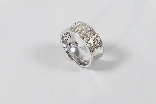 Ring aus 925 Silber mit weißen Steinen, Gr. 58,5/Ø 18,6 mm  (da6657)