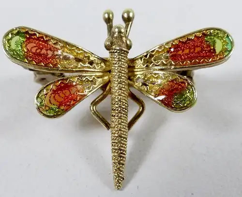 Brosche Schmetterling aus 800 Silber vergoldet (da6611)