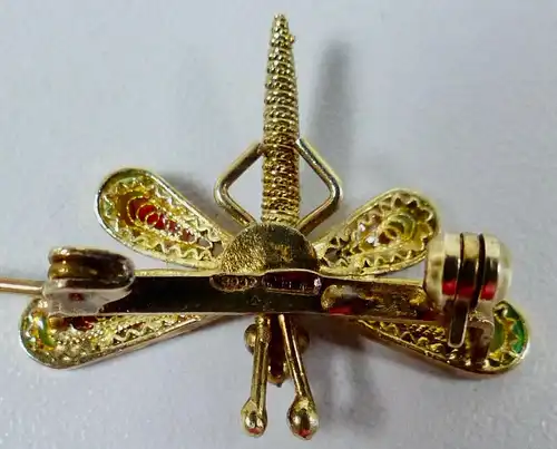 Brosche Schmetterling aus 800 Silber vergoldet (da6611)
