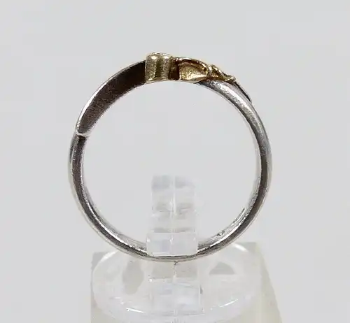 Ring aus 925 Silber mit 585 Gold Applikation mit Diamant 0,02 ct. (da6586)