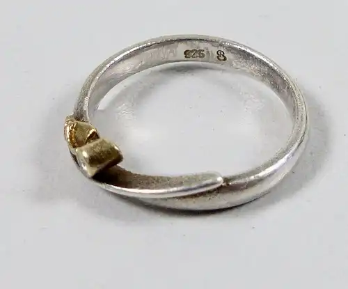 Ring aus 925 Silber mit 585 Gold Applikation mit Diamant 0,02 ct. (da6586)
