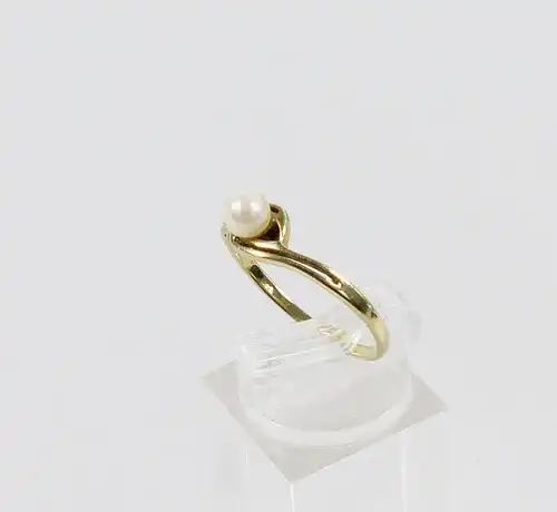 Ring 585 Gold mit Perle, Gr. 58/Ø 18,4 mm  (da6551)
