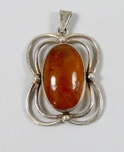 Sehr schöner Anhänger aus 835er Silber mit Bernstein/Amber  (da6390)