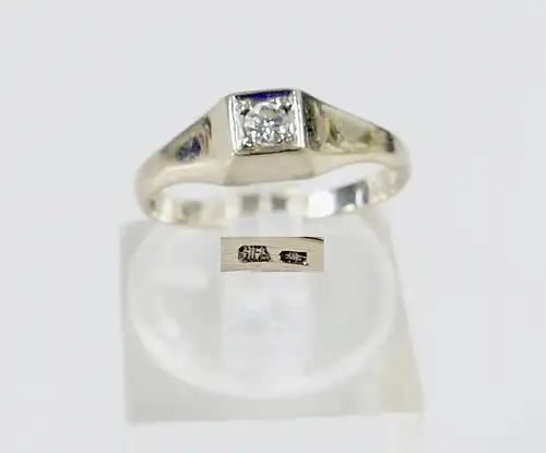 Ring aus 585 Weißgold mit Brillant 0,05 ct., Gr. 50/Ø 15,9 mm  (da6306)