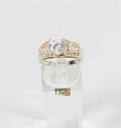 Ring aus 925 Silber mit weißen Edelsteinen, Gr. 56/Ø 17,8 mm  (da6073)