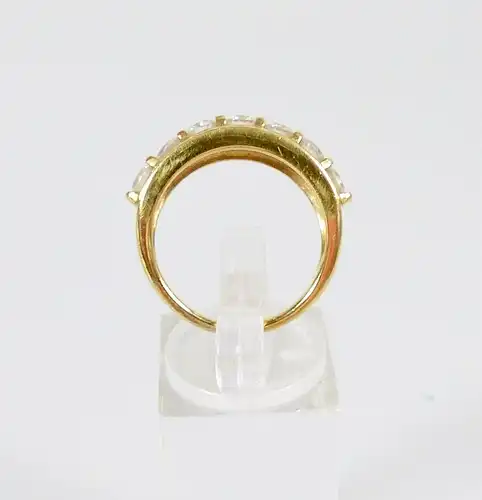 Ring aus 925 Silber vergoldet mit weißen Edelsteinen, Gr. 57/Ø 18 mm  (da6065)