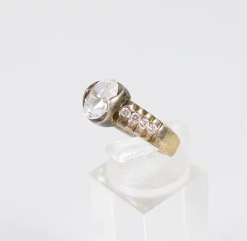 Ring aus 925 Silber mit weißen Edelsteinen, Gr. 57/Ø 18 mm  (da6064)