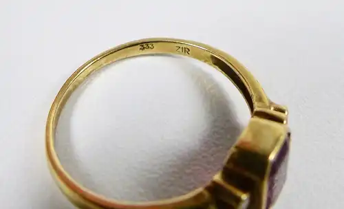 Ring aus 333 Gold mit Granat und Zirkonia, Gr. 56/Ø 17,8mm  (da5961)