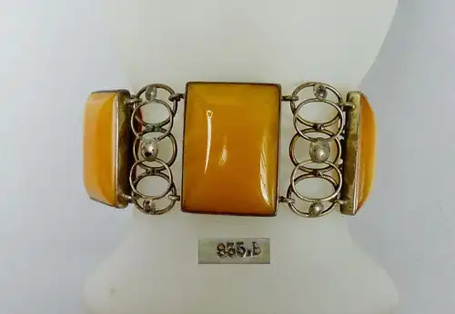 Antikes Armband Bernstein/Amber Butterscotch in 835 Silber gefasst  (da5835)