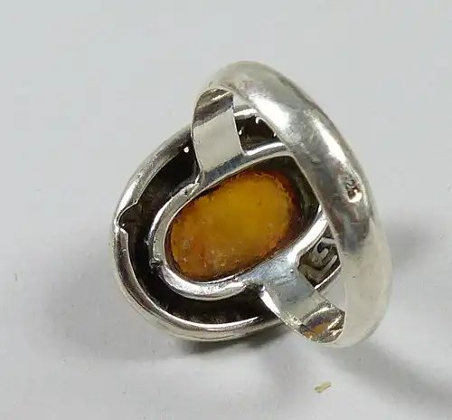 Ring aus 925 Silber mit Bernstein/Amber, Gr. 54/Ø 17,2mm  (da5710)