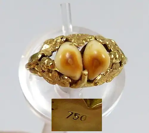 Ring aus 750 Gold mit Grandel, Gr. 55/Ø 17,5 mm  (da5557)