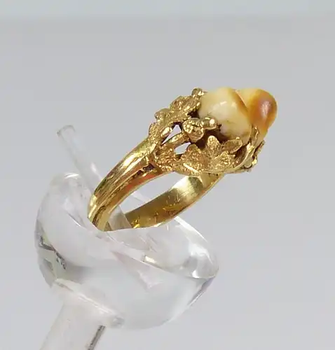 Ring aus 750 Gold mit Grandel, Gr. 55/Ø 17,5 mm  (da5557)