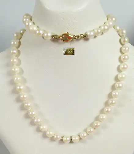 Zuchtperlenkette Perlen-Kette mit Schloß aus 333 Gold   (da5501)