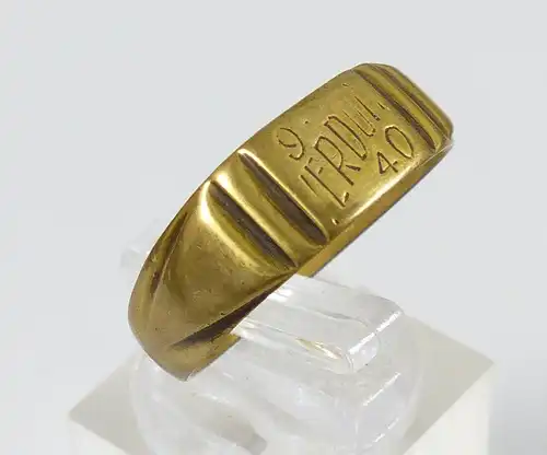 original alter Ring 1. WK aus franz. Münze, mit Gravur 9 Verdun 40  (da5355)