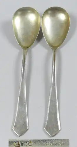 Jugendstil 2 Salatlöffel aus 800 Silber    (da5296)