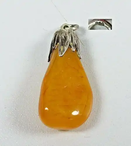 Wunderschöner Anhänger 800er Silber mit Bernstein/Amber Butterschotch (da5260)