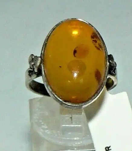 Ring aus Silber mit Bernstein/Amber, Gr. 56/Ø 17,8 mm  (da5128)