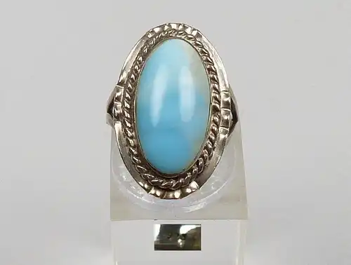 Ring aus 925 Silber mit blauem Opal, Gr. 51/Ø 16,2 mm  (da4839)