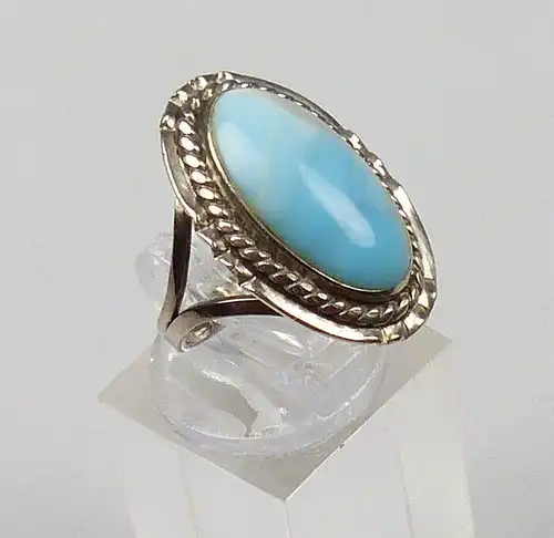 Ring aus 925 Silber mit blauem Opal, Gr. 51/Ø 16,2 mm  (da4839)