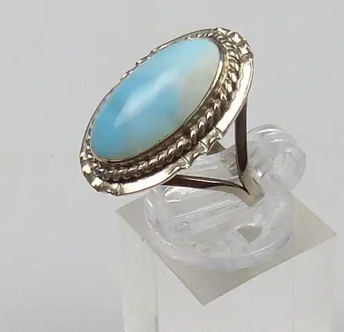 Ring aus 925 Silber mit blauem Opal, Gr. 51/Ø 16,2 mm  (da4839)