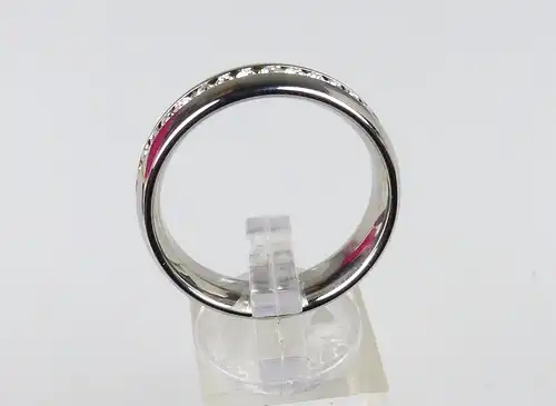 Ring aus Edelstahl gestempelt CL mit weißen Steinen, Gr. 68/Ø 21,6 mm  (da4574)