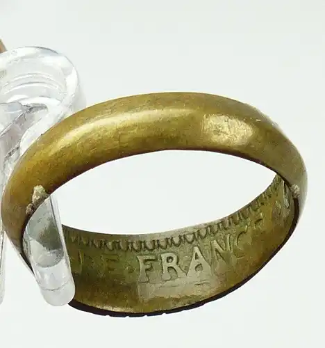 original alter Ring 1. WK aus französischen Münze, Gr. 58/Ø 18,5 mm  (da4446)