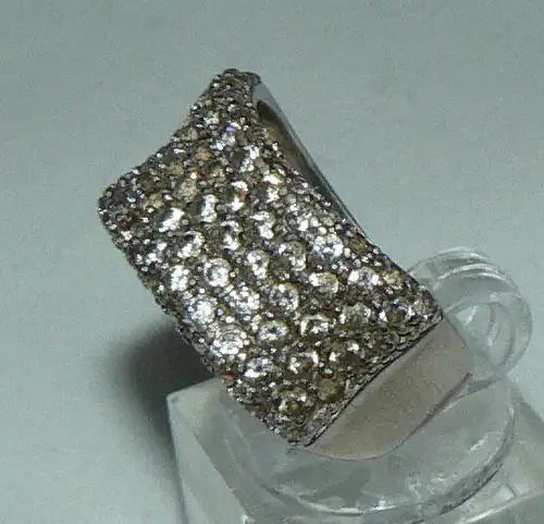Ring aus 925 Silber mit weißen Steinen, Gr. 60,5/Ø 19,1 mm  (da4435)