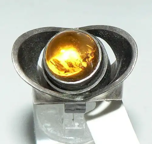 Ring aus Silber mit Bernstein/Amber, Gr. 55/Ø 17,5 mm  (da4378)