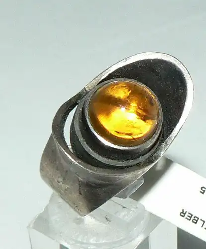 Ring aus Silber mit Bernstein/Amber, Gr. 55/Ø 17,5 mm  (da4378)