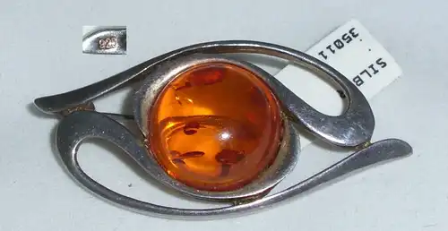 Brosche aus 925 Silber mit Bernstein/Amber  (da4369)