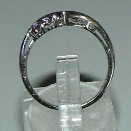 Ring aus 925er Silber mit amethystfarbenen Steinen, Gr. 54/Ø 17,2 mm  (da4285)