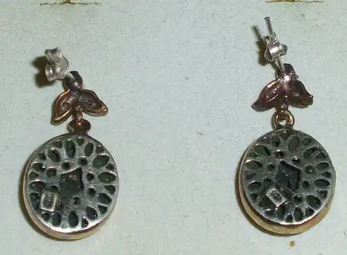 Ohrringe/Stecker aus 925er Silber mit Amethyst und weißen Steinen  (da4167)