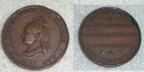 QUEEN VICTO RIA EMPRESSJUBILEE 1887, Bronze-Medaille   (da4164)