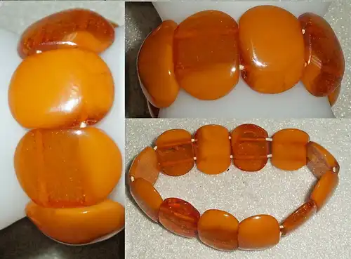 Jugendstil Armband  aus Bernstein/Amber Butterscotch Honigbernstein (da3847)