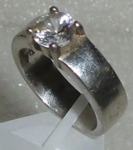 Ring aus 925er Silber mit weißem Stein, Gr. 57 Ø 18,1 mm (da3954)
