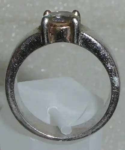 Ring aus 925er Silber mit weißem Stein, Gr. 57 Ø 18,1 mm (da3954)