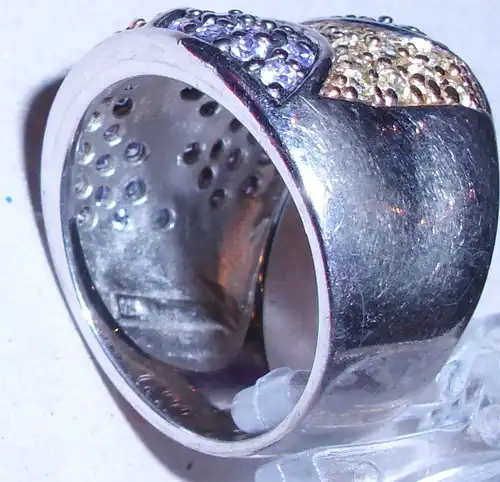 Ring aus 925er Silber mit weißen Steinen, Gr. 58 Ø 18,5 mm (da3834)