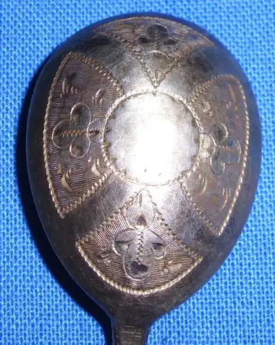 alter russischer Löffel aus 875er Silber sehr fein graviert 10,8 Gramm (da2953)